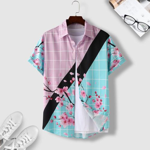 Chemise à carreaux à imprimé floral (sans t-shirt) - SHEIN - Modalova