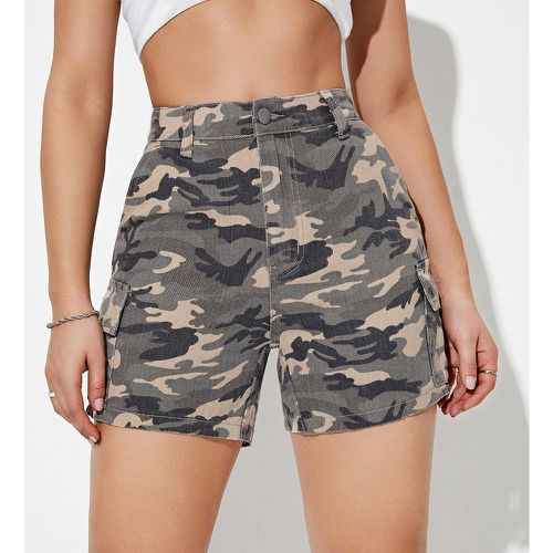 Short en jean à imprimé camouflage à poche - SHEIN - Modalova