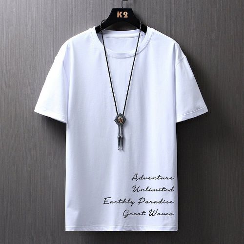 T-shirt à lettres sans collier - SHEIN - Modalova