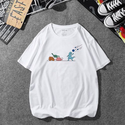 Homme T-shirt à imprimé dinosaure - SHEIN - Modalova