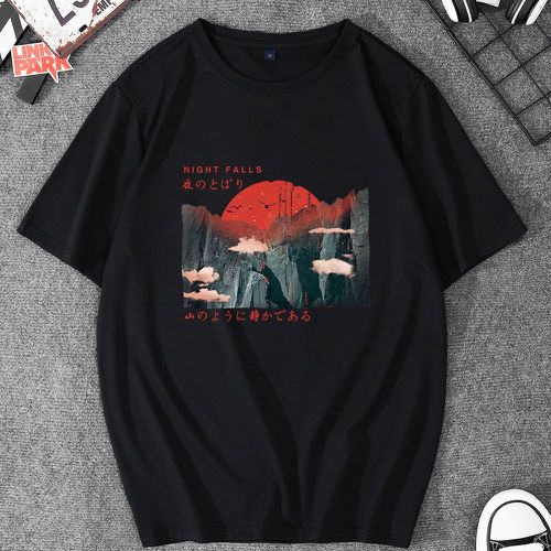 T-shirt paysage & lettre japonaise - SHEIN - Modalova