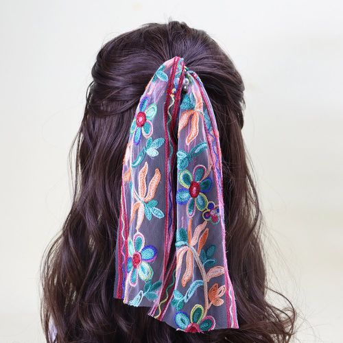 Élastique avec foulard pour cheveux fleur en tricot - SHEIN - Modalova