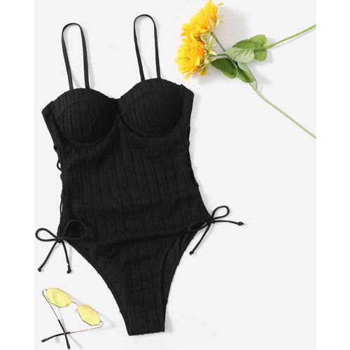 Maillot de bain une pièce push-up à broderie anglaise - SHEIN - Modalova