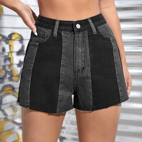 Short en jean taille haute bicolore - SHEIN - Modalova