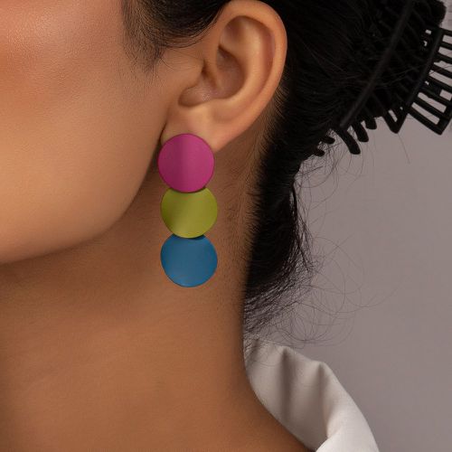 Pendants d'oreilles ronds à blocs de couleurs - SHEIN - Modalova