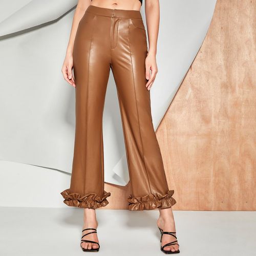 Pantalon à volants en cuir PU - SHEIN - Modalova