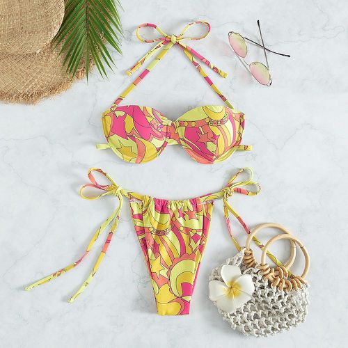 Bikini à imprimé floral à armature à nœud - SHEIN - Modalova