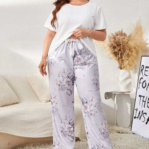 Ensemble de pyjama à imprimé floral à nœud - SHEIN - Modalova