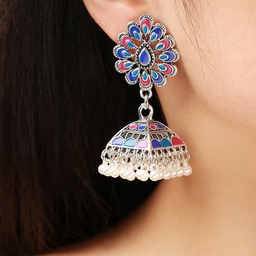 Boucles d'oreilles à fausse perle Jhumka - SHEIN - Modalova