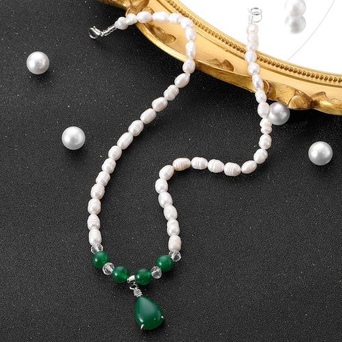 Collier goutte d'eau breloque avec fausses perles - SHEIN - Modalova