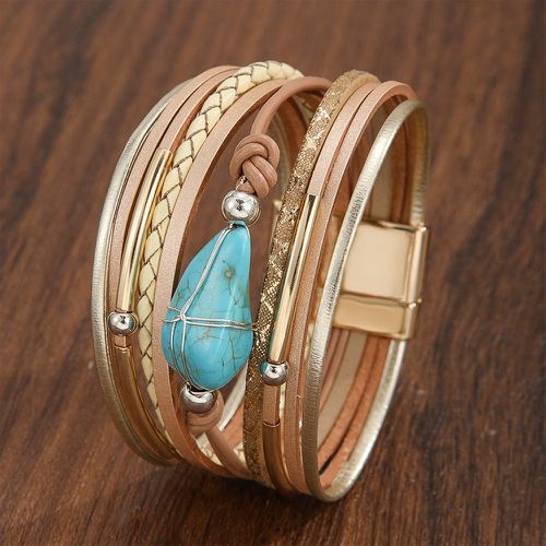 Bracelet multicouche à détail turquoise - SHEIN - Modalova