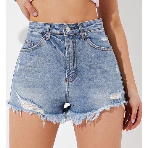 Short en jean déchiré effiloché - SHEIN - Modalova