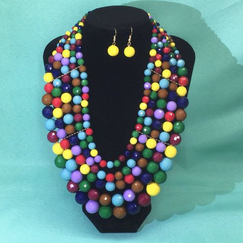 Collier à perles de couleur aléatoire & pendants d'oreilles - SHEIN - Modalova