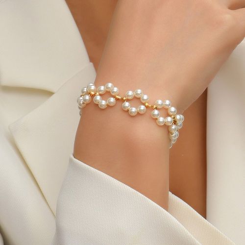 Bracelet avec fausses perles à fleur - SHEIN - Modalova