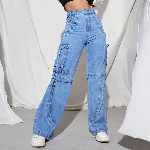Jean taille haute poche à rabat ample - SHEIN - Modalova