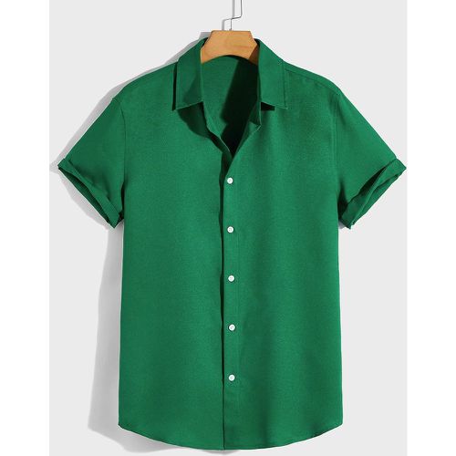 Homme Chemise unicolore à bouton - SHEIN - Modalova