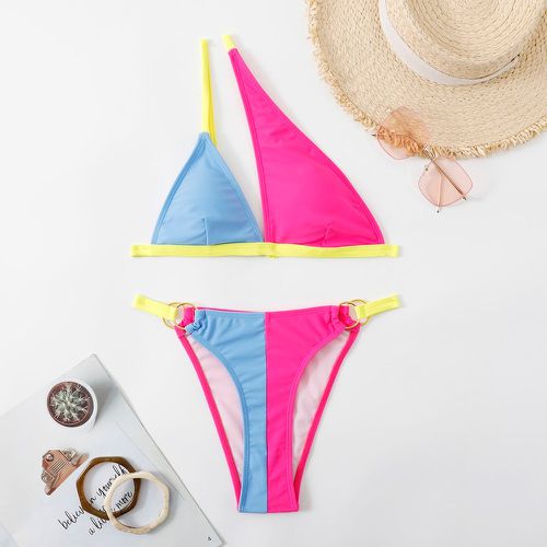 Bikini à blocs de couleurs asymétrique - SHEIN - Modalova
