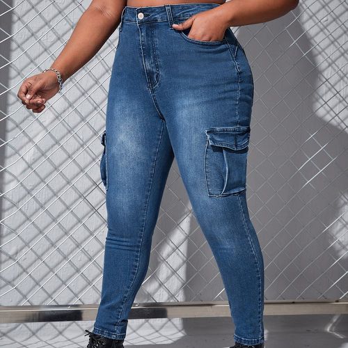 Jean skinny poche à rabat taille haute - SHEIN - Modalova