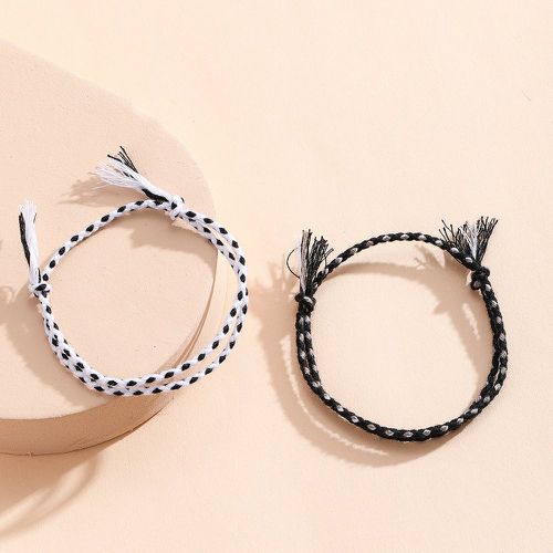 Pièces Bracelet tressé couple bicolore - SHEIN - Modalova