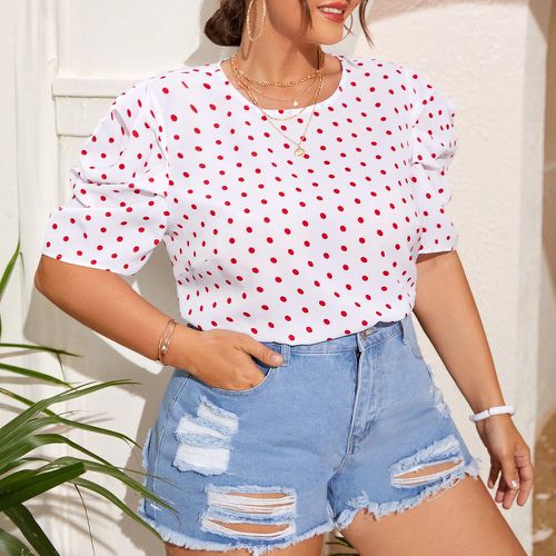 Blouse à pois manches bouffantes - SHEIN - Modalova