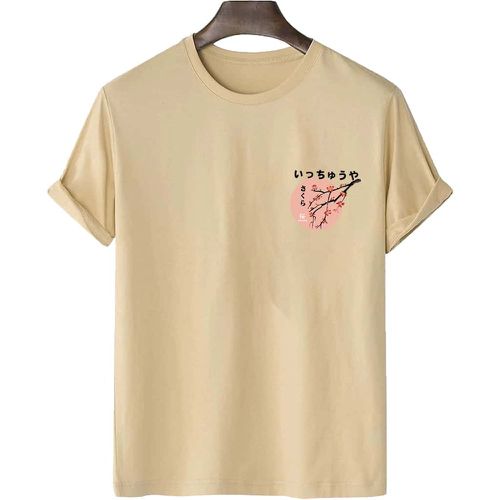 T-shirt fleuri à motif de lettre japonaise - SHEIN - Modalova
