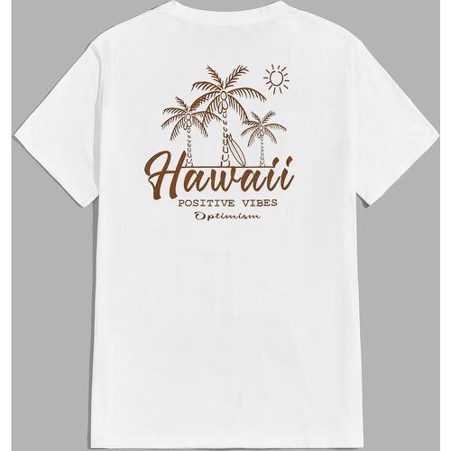 Homme T-shirt lettre & tropical - SHEIN - Modalova