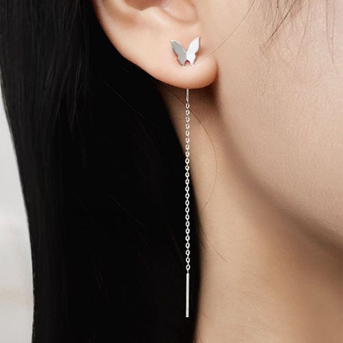 Boucles d'oreilles enfileur à détail papillon - SHEIN - Modalova