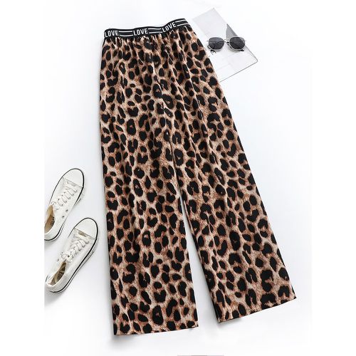 Pantalon ample à léopard à lettres - SHEIN - Modalova
