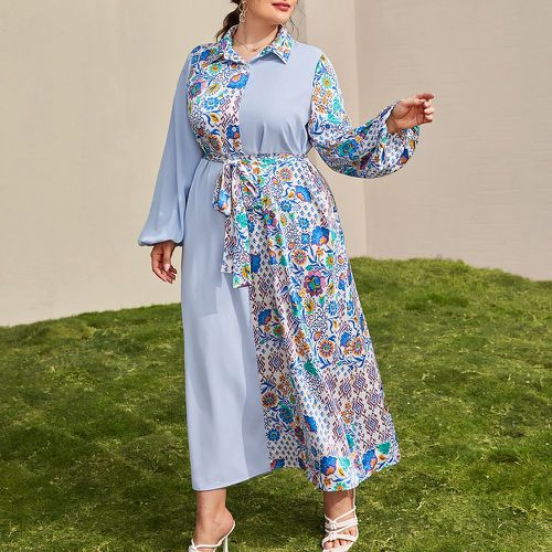 Robe chemise à imprimé floral manches bouffantes - SHEIN - Modalova