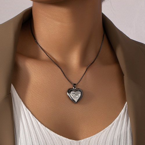 Collier avec pendentif design cœur à médaillon ouvert - SHEIN - Modalova