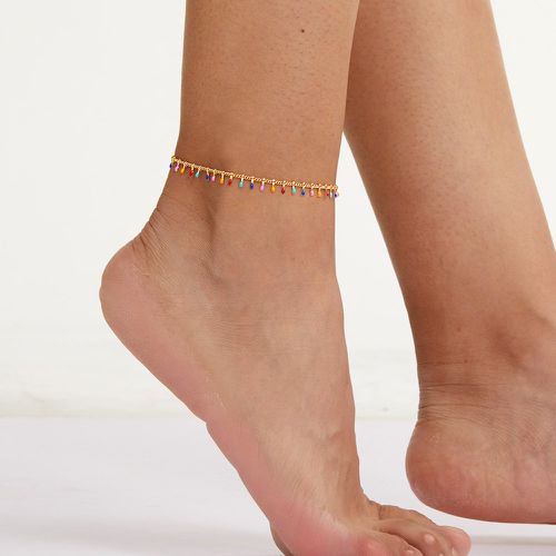 Bracelet de cheville à blocs de couleurs à franges - SHEIN - Modalova