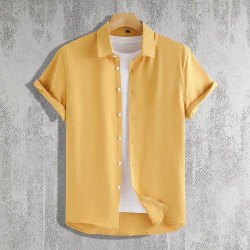 Chemise unicolore à bouton (sans t-shirt) - SHEIN - Modalova