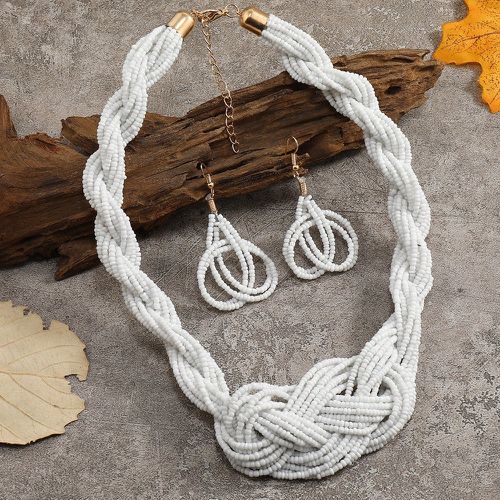 Collier à perles minimaliste & Pendants d'oreilles - SHEIN - Modalova