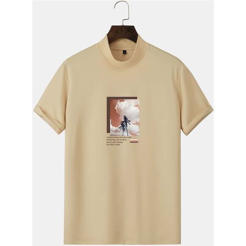 T-shirt slogan & à imprimé palmier - SHEIN - Modalova