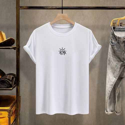 T-shirt à imprimé soleil & montagne - SHEIN - Modalova