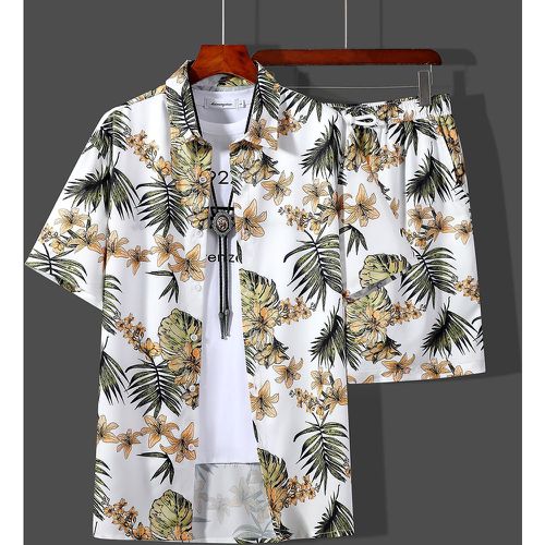 Chemise aléatoire à imprimé tropical & Short à cordon(sans t-shirt) - SHEIN - Modalova