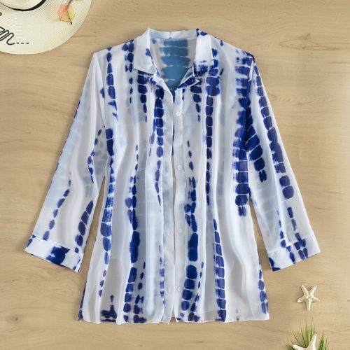Kimono tie dye à bouton - SHEIN - Modalova