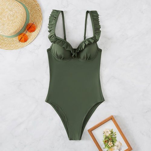 Maillot de bain une pièce push-up à plis à ruché - SHEIN - Modalova