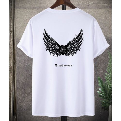 T-shirt aile & à imprimé rose - SHEIN - Modalova