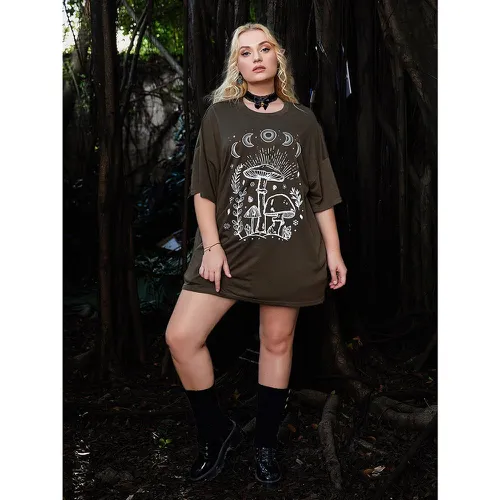 T-shirt champignon & à imprimé lune - SHEIN - Modalova