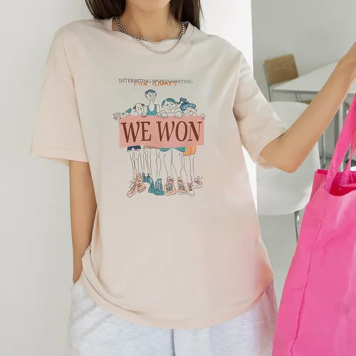 T-shirt figure et slogan - SHEIN - Modalova
