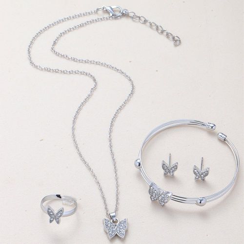 Pièces Set de bijoux à strass à détail papillon - SHEIN - Modalova