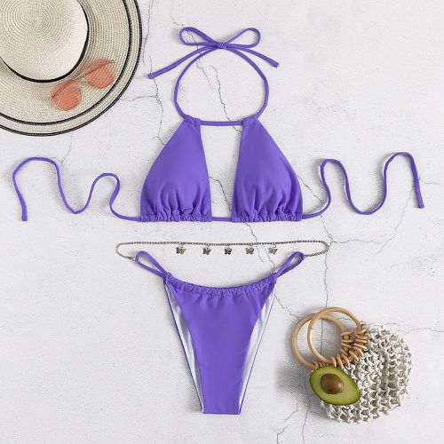 Bikini à chaîne dos-nu à nœud ras-du-cou - SHEIN - Modalova