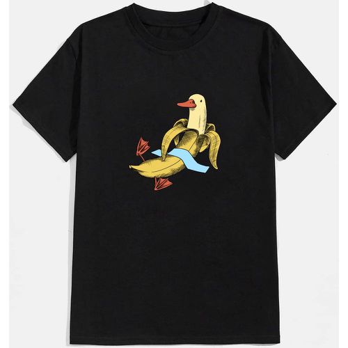 T-shirt banane & canard à imprimé - SHEIN - Modalova