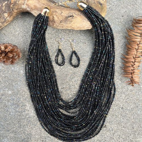 Collier à perles multicouche & pendants d'oreilles - SHEIN - Modalova