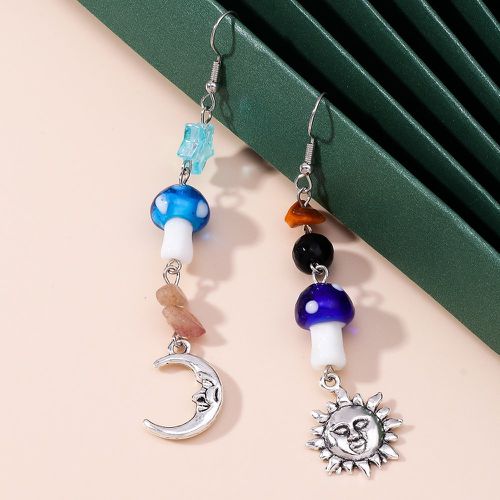 Boucles d'oreilles dépareillées soleil & lune - SHEIN - Modalova