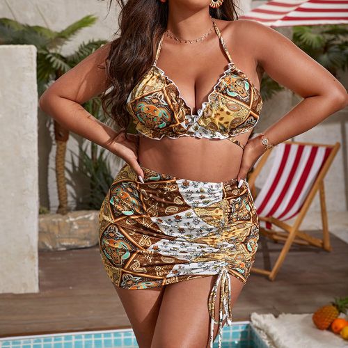 Pièces Bikini à imprimé fleuri taille haute & Paréo - SHEIN - Modalova