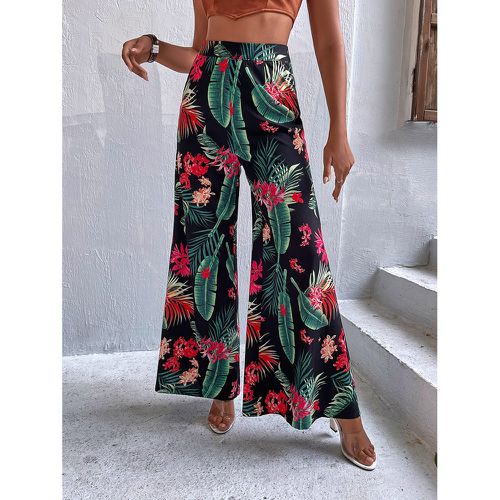 Pantalon ample à imprimé floral et tropical - SHEIN - Modalova