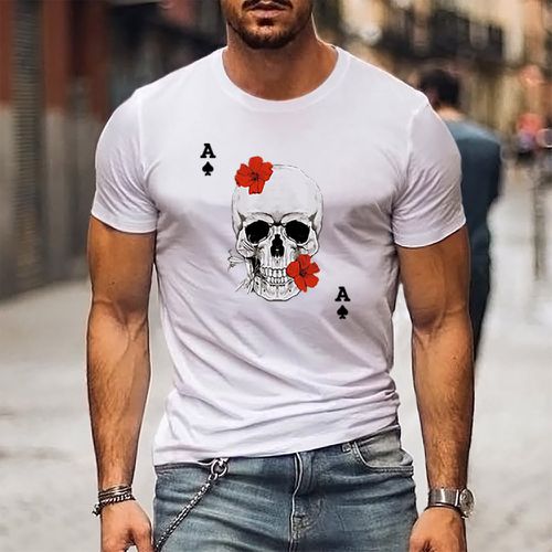 T-shirt poker & à imprimé tête de mort - SHEIN - Modalova