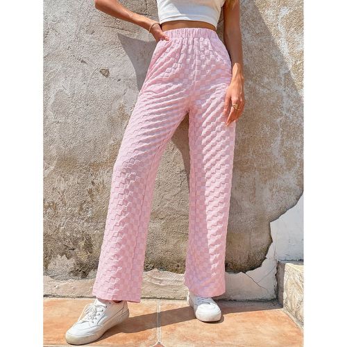 Pantalon droit taille haute texturé - SHEIN - Modalova